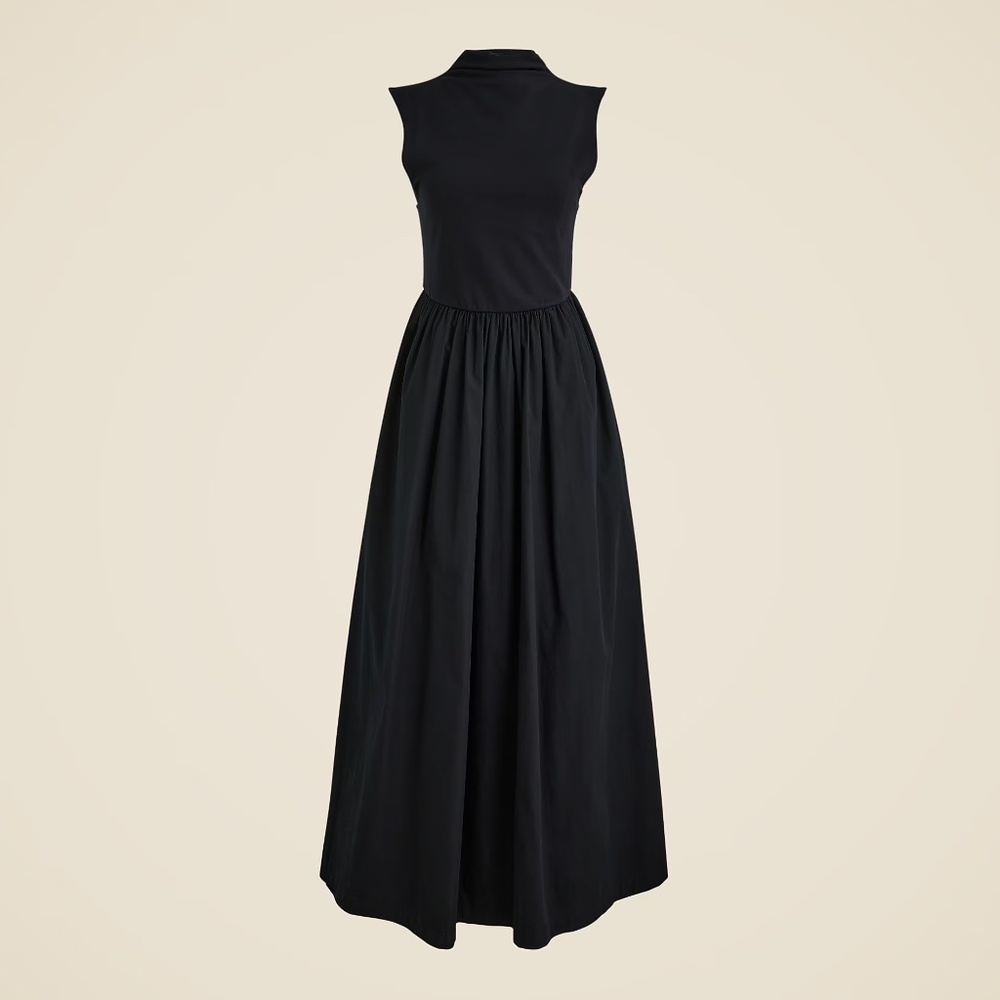 NWT J.Crew Fitted knit mockneck dress with poplin skirt